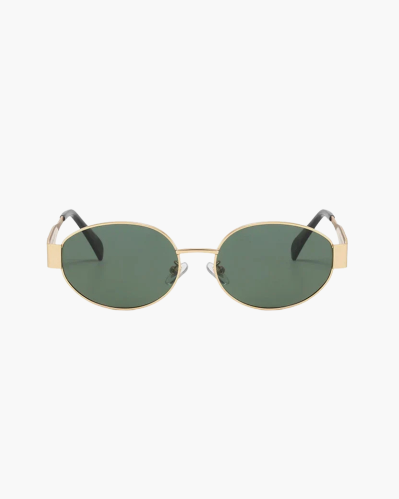 Hazel | Gold Rahmen Smaragd Ovale Gläser Sonnenbrille