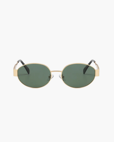 Hazel | Gold Rahmen Smaragd Ovale Gläser Sonnenbrille