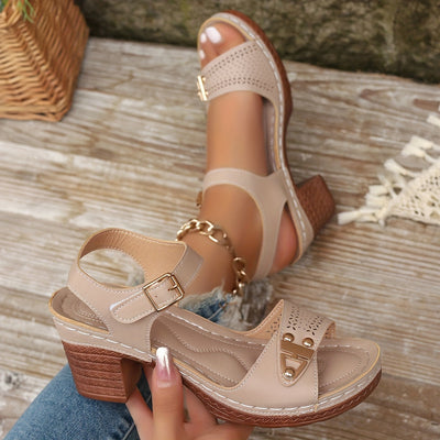 BellaStride™ – Elegante Damen Sandalen mit Komfort Blockabsatz