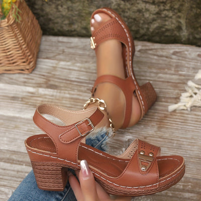 BellaStride™ – Elegante Damen Sandalen mit Komfort Blockabsatz