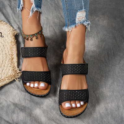 BelleVista™ – Stylische Damen Plateau Sandalen mit Strass & Komfortsohle