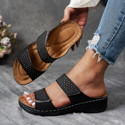 BelleVista™ – Stylische Damen Plateau Sandalen mit Strass & Komfortsohle
