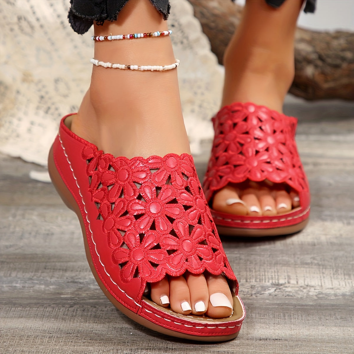 BloomEase™ – Damen Komfort Sandalen mit stilvollem Blumenmuster