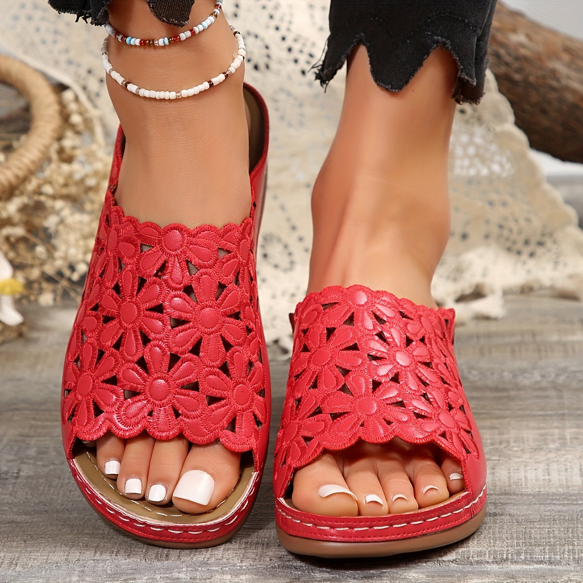 BloomEase™ – Damen Komfort Sandalen mit stilvollem Blumenmuster