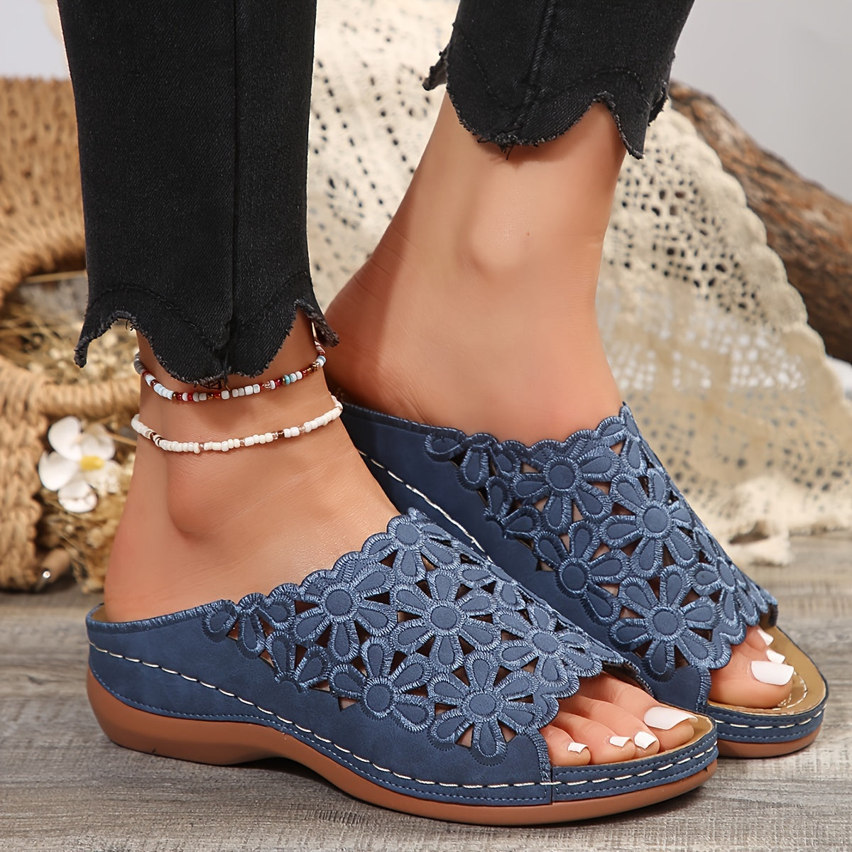 BloomEase™ – Damen Komfort Sandalen mit stilvollem Blumenmuster