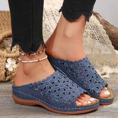 BloomEase™ – Damen Komfort Sandalen mit stilvollem Blumenmuster