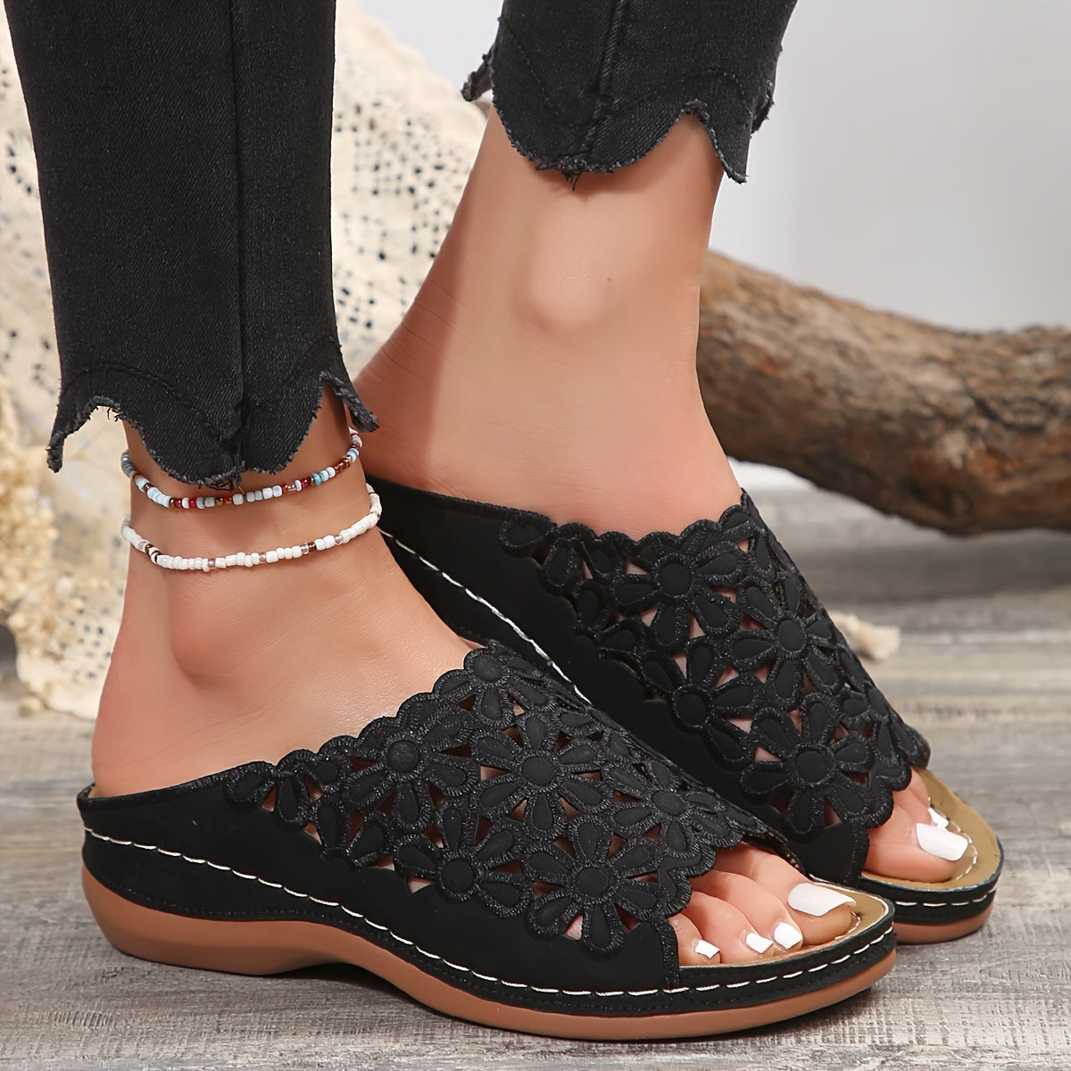 BloomEase™ – Damen Komfort Sandalen mit stilvollem Blumenmuster