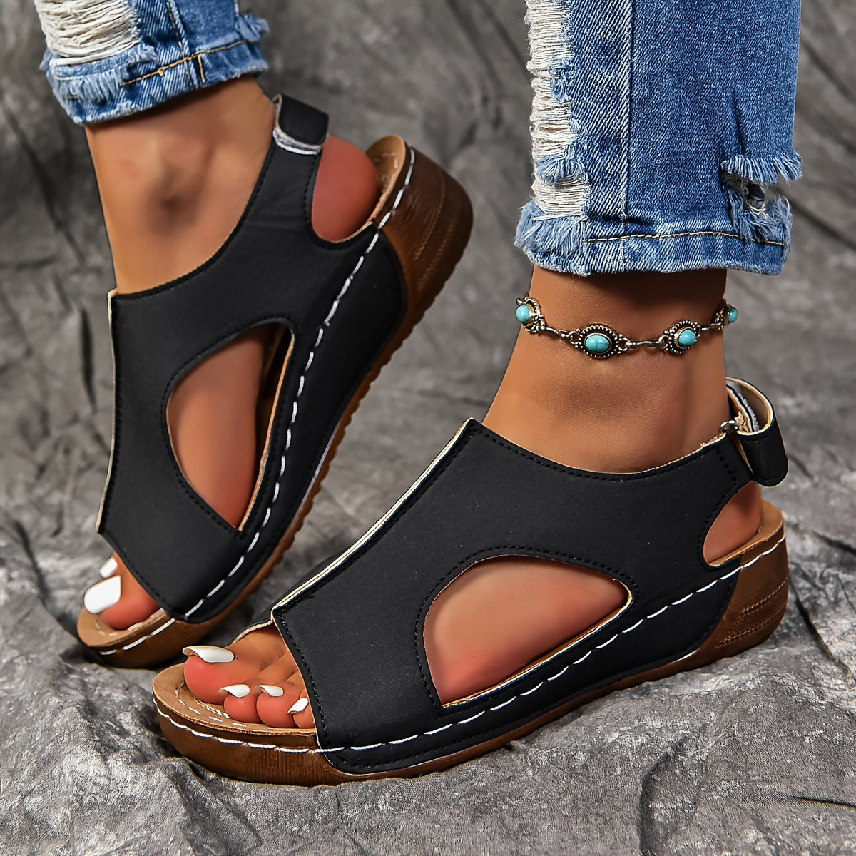 ComfyBelle™ – Elegante Damen Keilsandalen mit ergonomischem Komfortfußbett