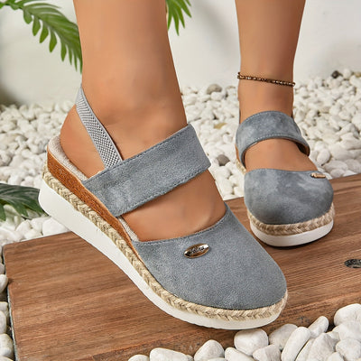ComfyStride™ – Damen Plateau Sandalen mit elastischem Knöchelriemen