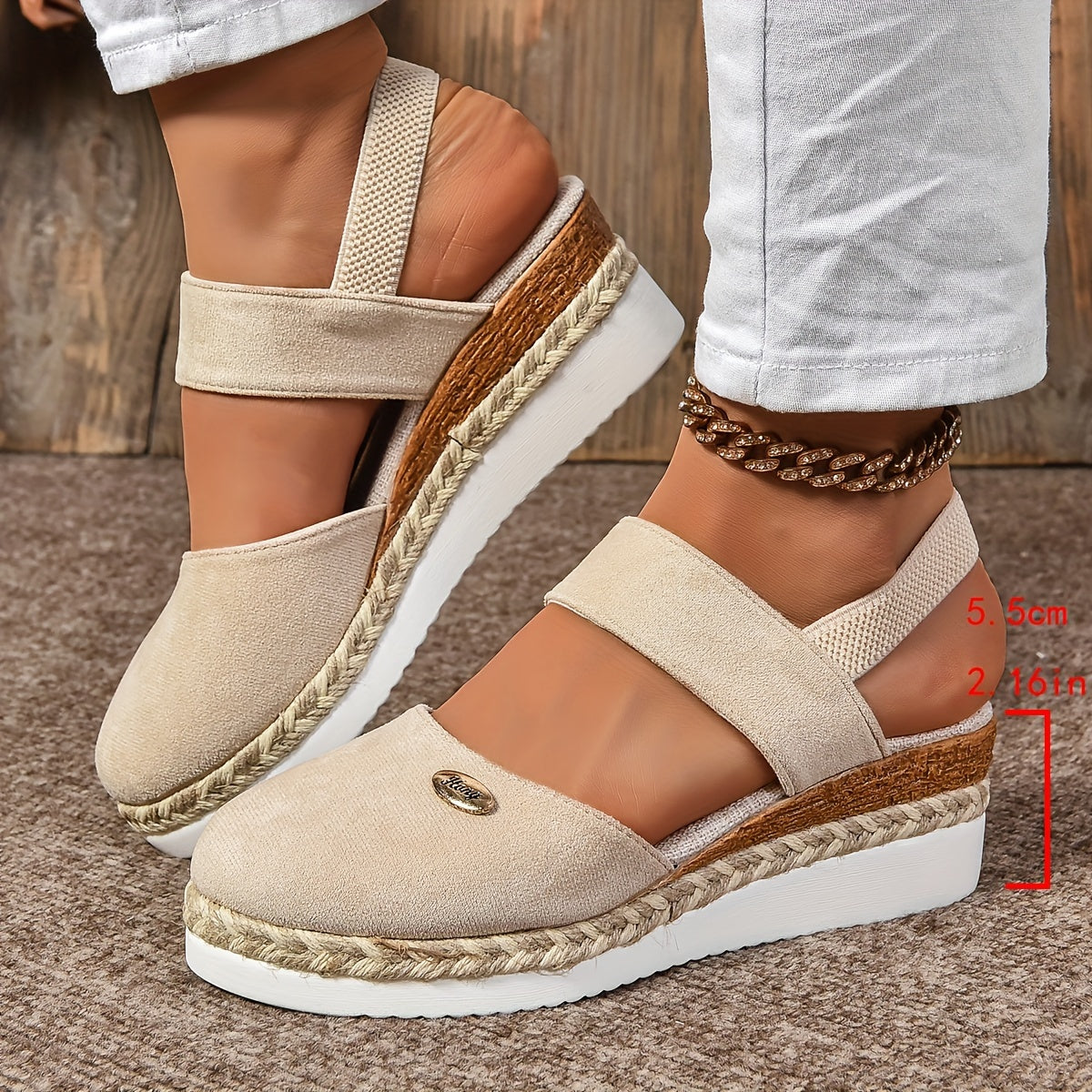 ComfyStride™ – Damen Plateau Sandalen mit elastischem Knöchelriemen