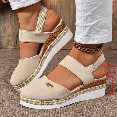 ComfyStride™ – Damen Plateau Sandalen mit elastischem Knöchelriemen