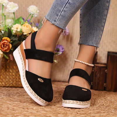 ComfyStride™ – Damen Plateau Sandalen mit elastischem Knöchelriemen