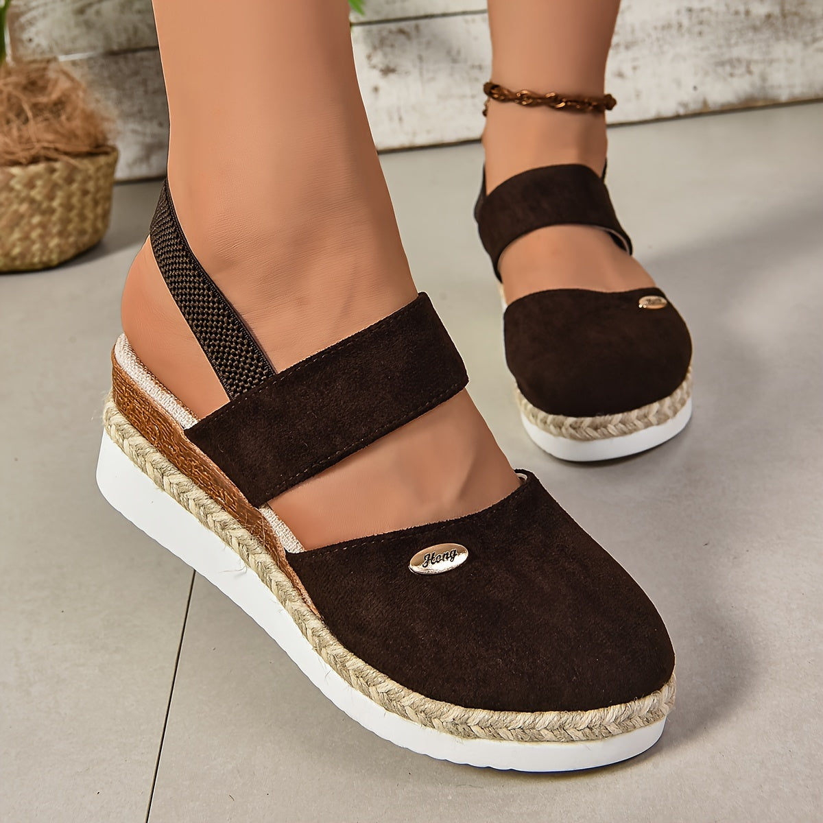 ComfyStride™ – Damen Plateau Sandalen mit elastischem Knöchelriemen