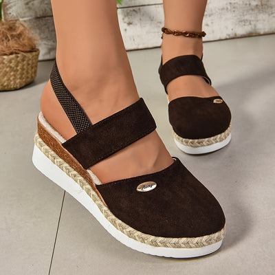 ComfyStride™ – Damen Plateau Sandalen mit elastischem Knöchelriemen
