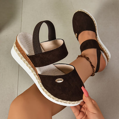 ComfyStride™ – Damen Plateau Sandalen mit elastischem Knöchelriemen