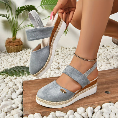 ComfyStride™ – Damen Plateau Sandalen mit elastischem Knöchelriemen