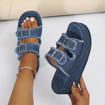 DenimaLux™ – Modische Denim Plateau Sandalen für Damen