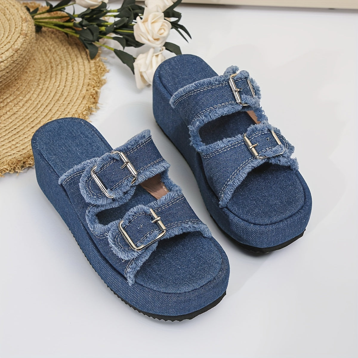 DenimaLux™ – Modische Denim Plateau Sandalen für Damen