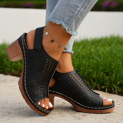 EleganzaStride™ – Damen Sandalen mit elegantem Chunky High Heel