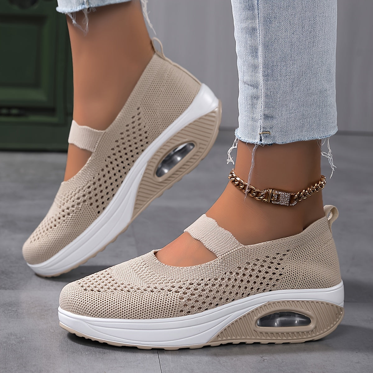 FlexiKnit™ – Bequeme Damen Slip-On Sneaker mit atmungsaktivem Gewebe
