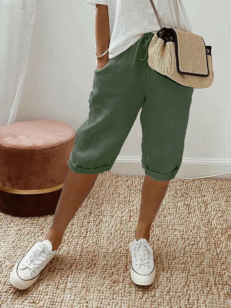 Lena™ | Baumwolle Leinen Damen Shorts