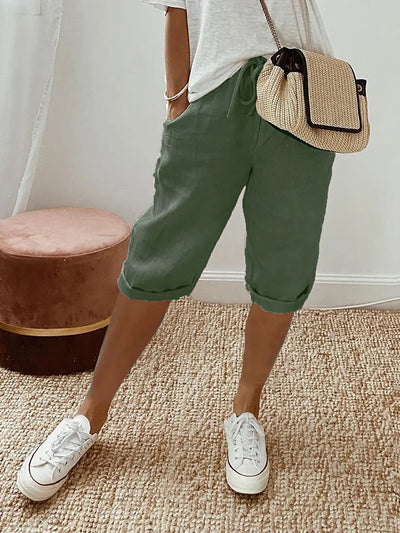 Lena™ | Baumwolle Leinen Damen Shorts
