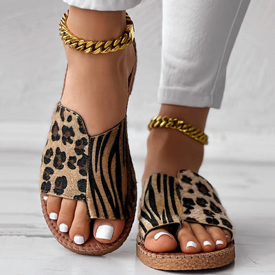 LeoSlide™ – Elegante Damen Sandalen im Leoparden Look