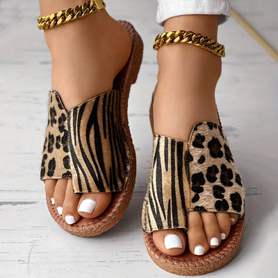 LeoSlide™ – Elegante Damen Sandalen im Leoparden Look