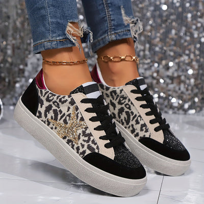 LeoStride™ – Modische Damen Sneaker mit trendigem Leopardenmuster