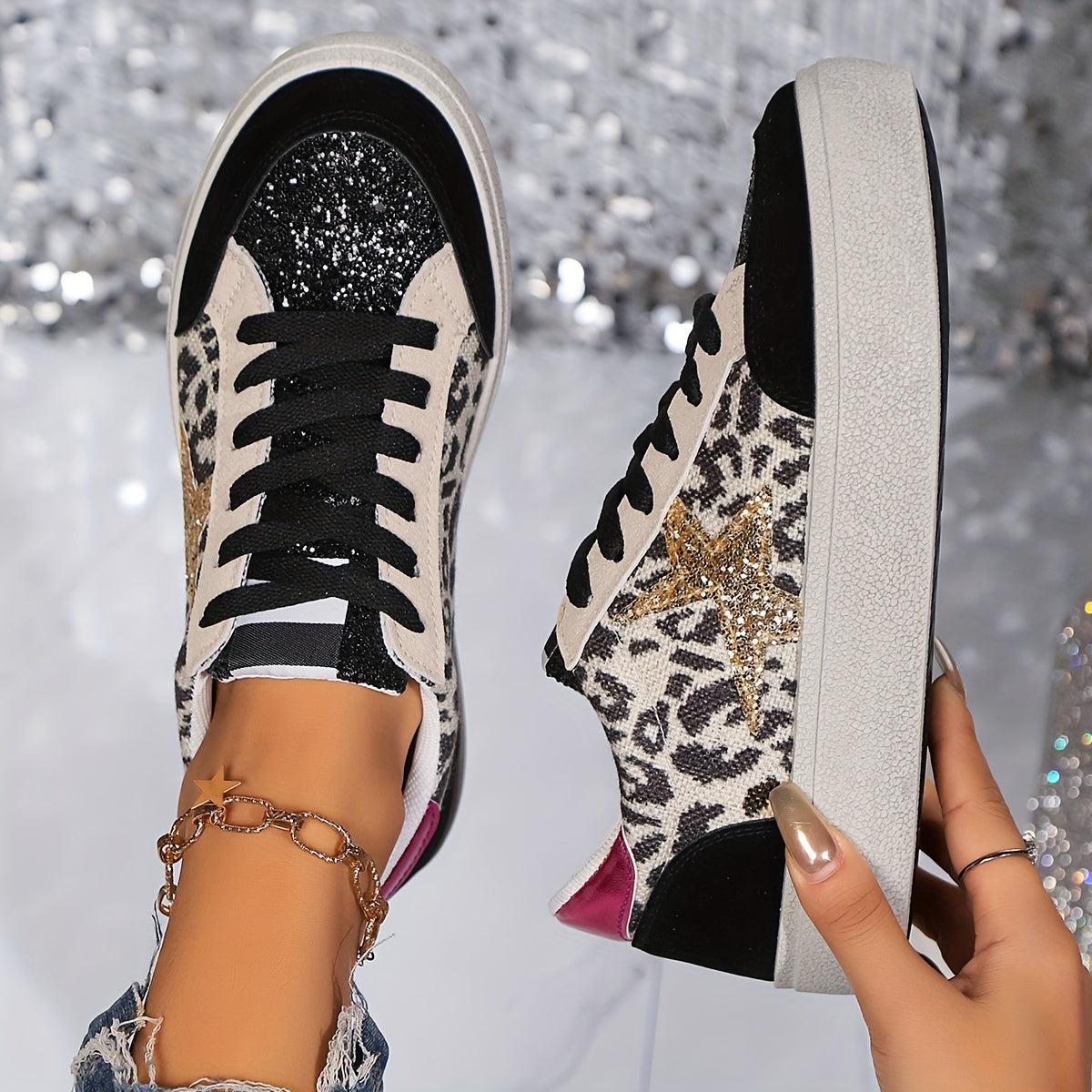 LeoStride™ – Modische Damen Sneaker mit trendigem Leopardenmuster