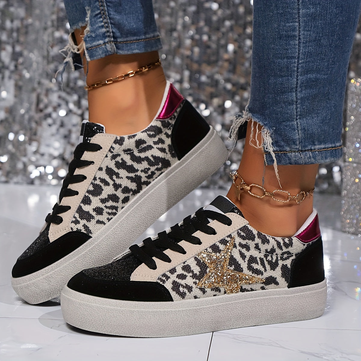 LeoStride™ – Modische Damen Sneaker mit trendigem Leopardenmuster