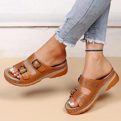 OrthoStep™ – Moderne Orthopädische Ledersandalen für Damen