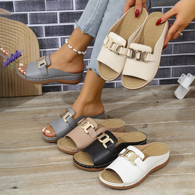 SensoLux™ – Elegante Damen Sandalen mit Komfort Keilabsatz