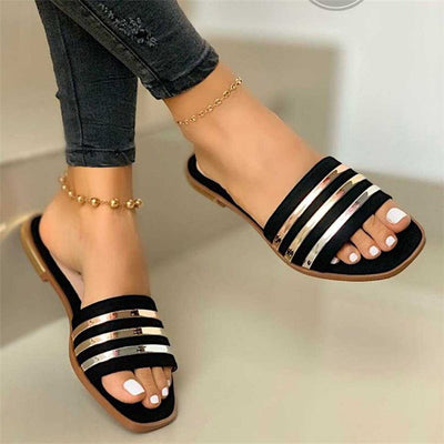 SlideVita™ – Elegante Damen Slides mit Flachem Absatz