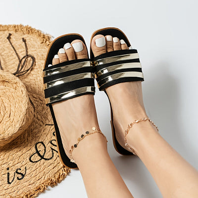SlideVita™ – Elegante Damen Slides mit Flachem Absatz
