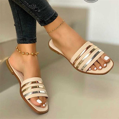 SlideVita™ – Elegante Damen Slides mit Flachem Absatz