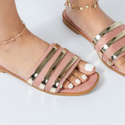 SlideVita™ – Elegante Damen Slides mit Flachem Absatz