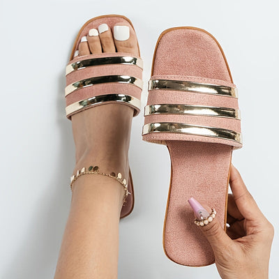 SlideVita™ – Elegante Damen Slides mit Flachem Absatz