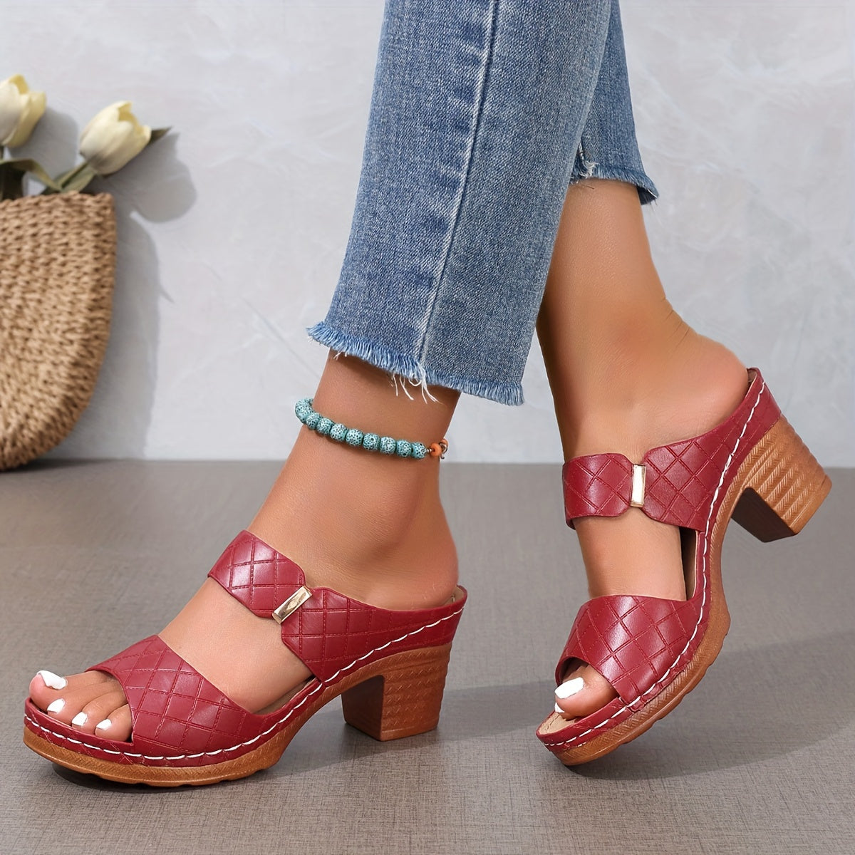 StyleVita™ – Elegante Damen Plateau Sandalen mit Komfort Blockabsatz