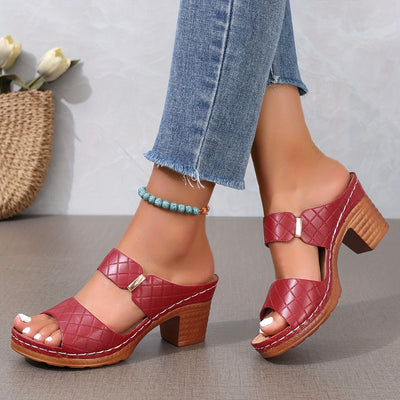 StyleVita™ – Elegante Damen Plateau Sandalen mit Komfort Blockabsatz