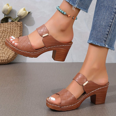 StyleVita™ – Elegante Damen Plateau Sandalen mit Komfort Blockabsatz