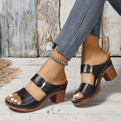 StyleVita™ – Elegante Damen Plateau Sandalen mit Komfort Blockabsatz