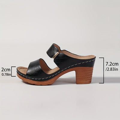 StyleVita™ – Elegante Damen Plateau Sandalen mit Komfort Blockabsatz
