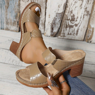 StyleVita™ – Elegante Damen Plateau Sandalen mit Komfort Blockabsatz