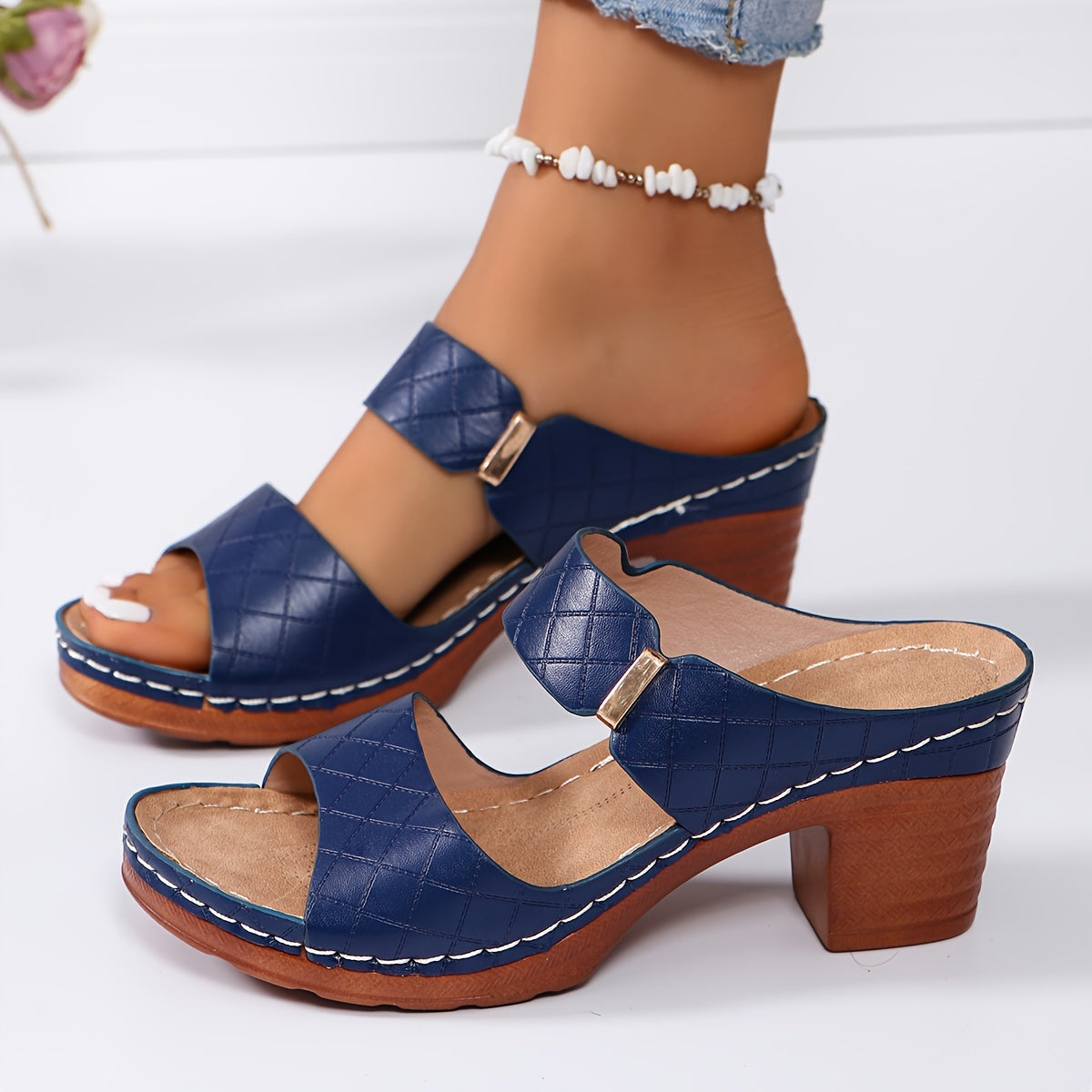 StyleVita™ – Elegante Damen Plateau Sandalen mit Komfort Blockabsatz
