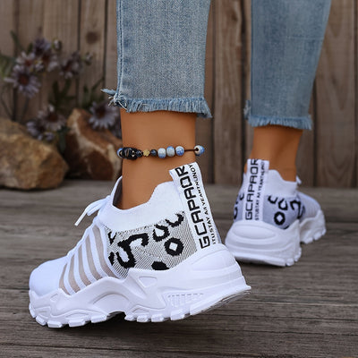 WildStride™ – Trendige Plateau Sneaker Damen im Leoparden-Look