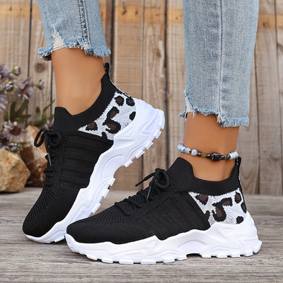 WildStride™ – Trendige Plateau Sneaker Damen im Leoparden-Look