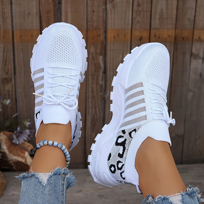 WildStride™ – Trendige Plateau Sneaker Damen im Leoparden-Look