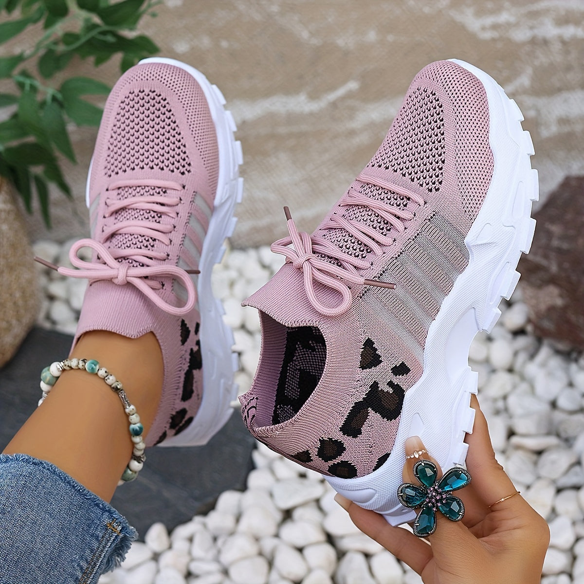 WildStride™ – Trendige Plateau Sneaker Damen im Leoparden-Look