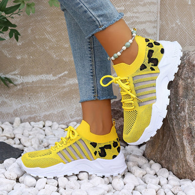 WildStride™ – Trendige Plateau Sneaker Damen im Leoparden-Look